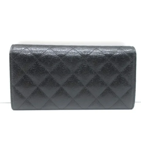 Chanel Camellia-Embossed Quilted Leather L Yen Continental Wallet Black - Picture 7 of 15
